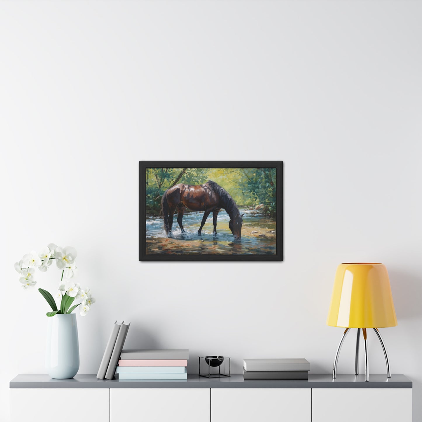 Framed Horse Art Print, Equine Wall Decor, Nature Lover Gift, Rustic Home Decoration, Equestrian Decor