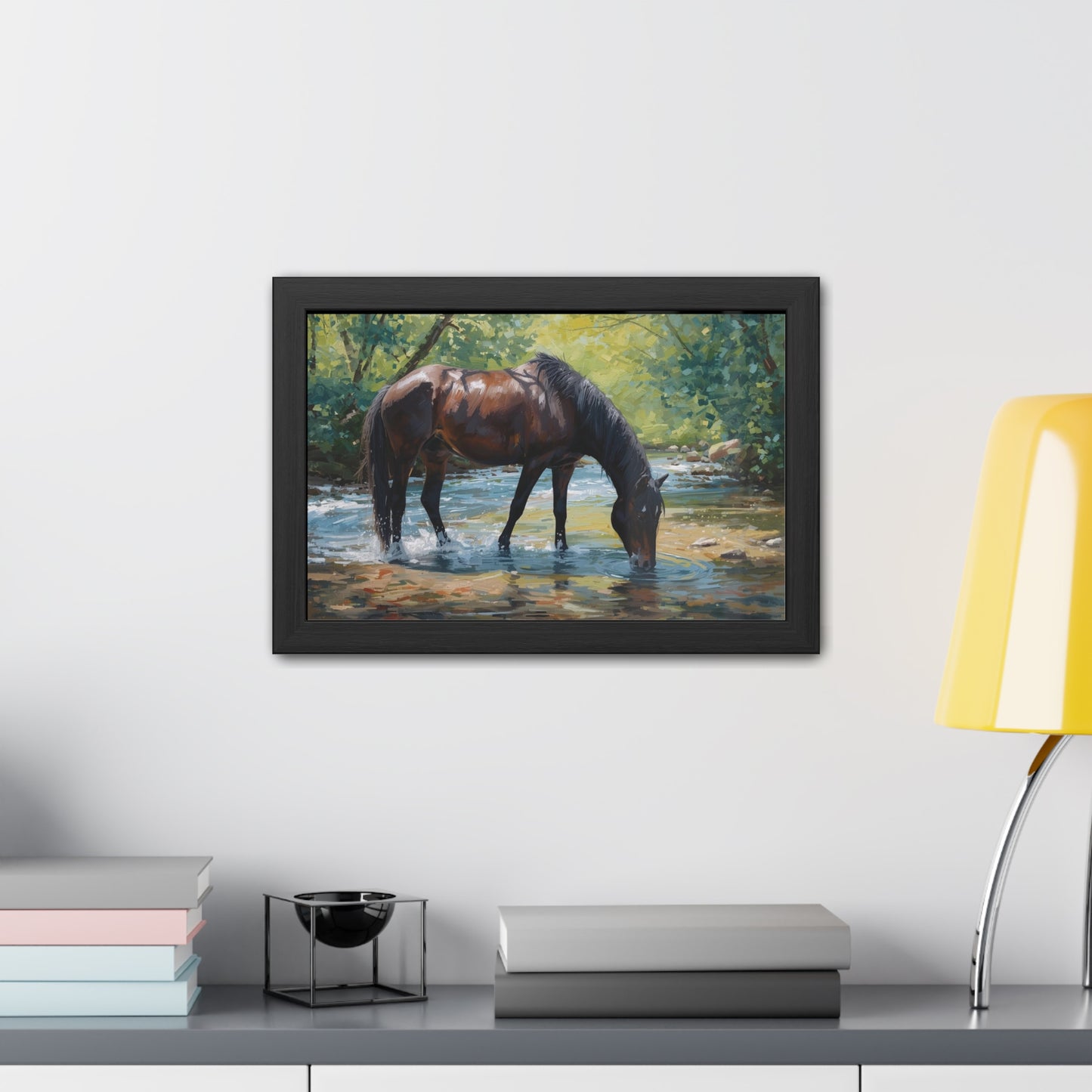 Framed Horse Art Print, Equine Wall Decor, Nature Lover Gift, Rustic Home Decoration, Equestrian Decor