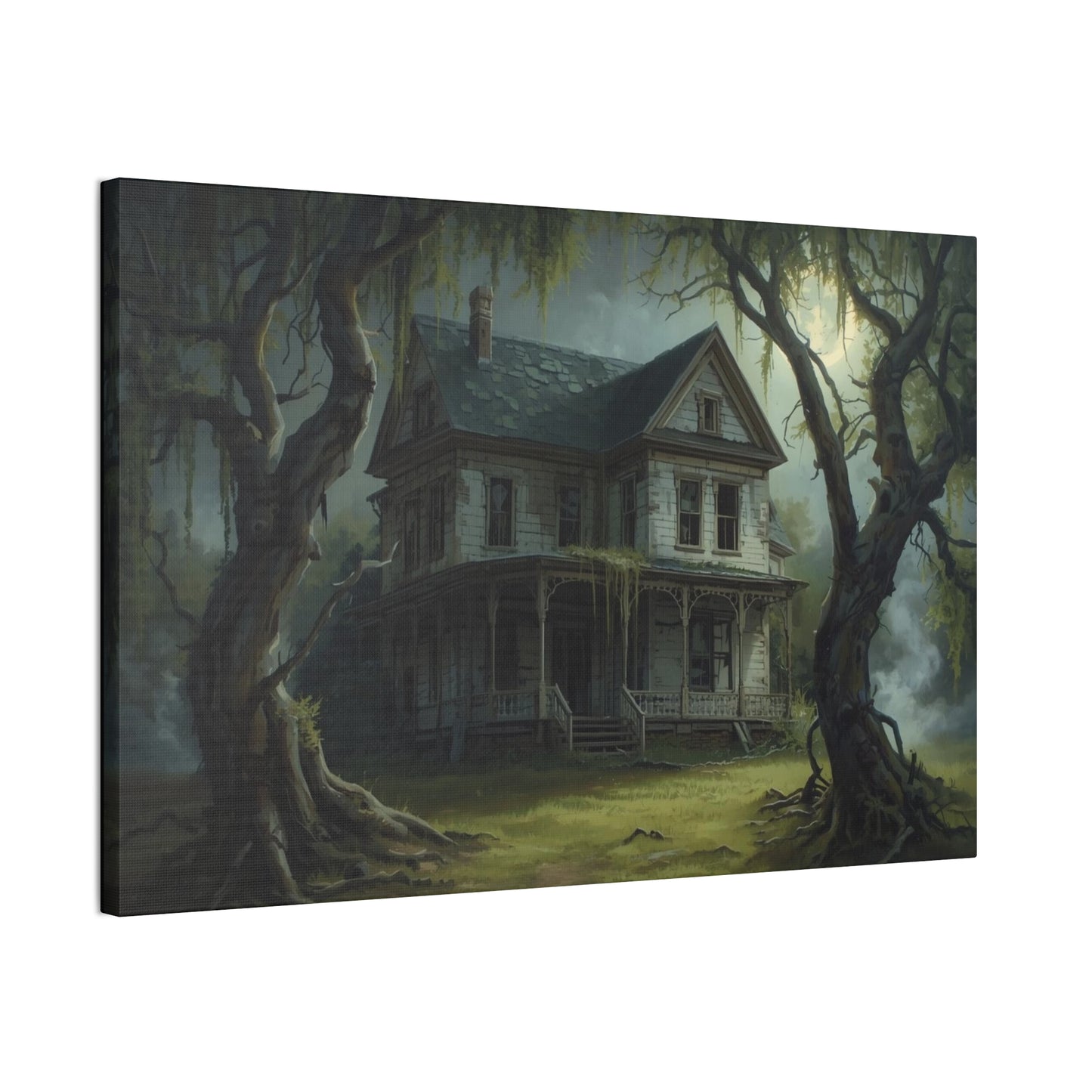 Spooky Vintage House Canvas Art