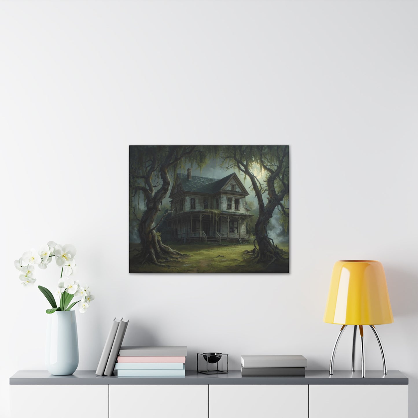 Spooky Vintage House Canvas Art