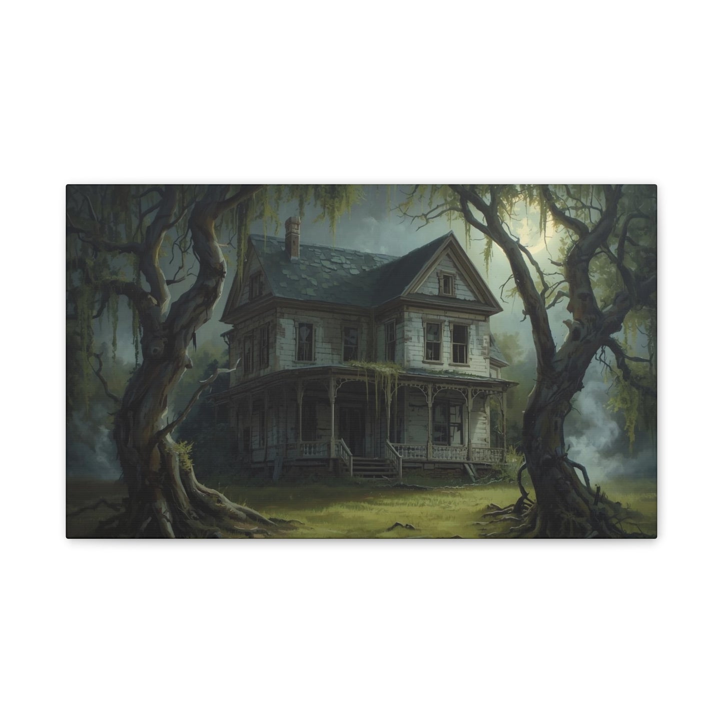 Spooky Vintage House Canvas Art