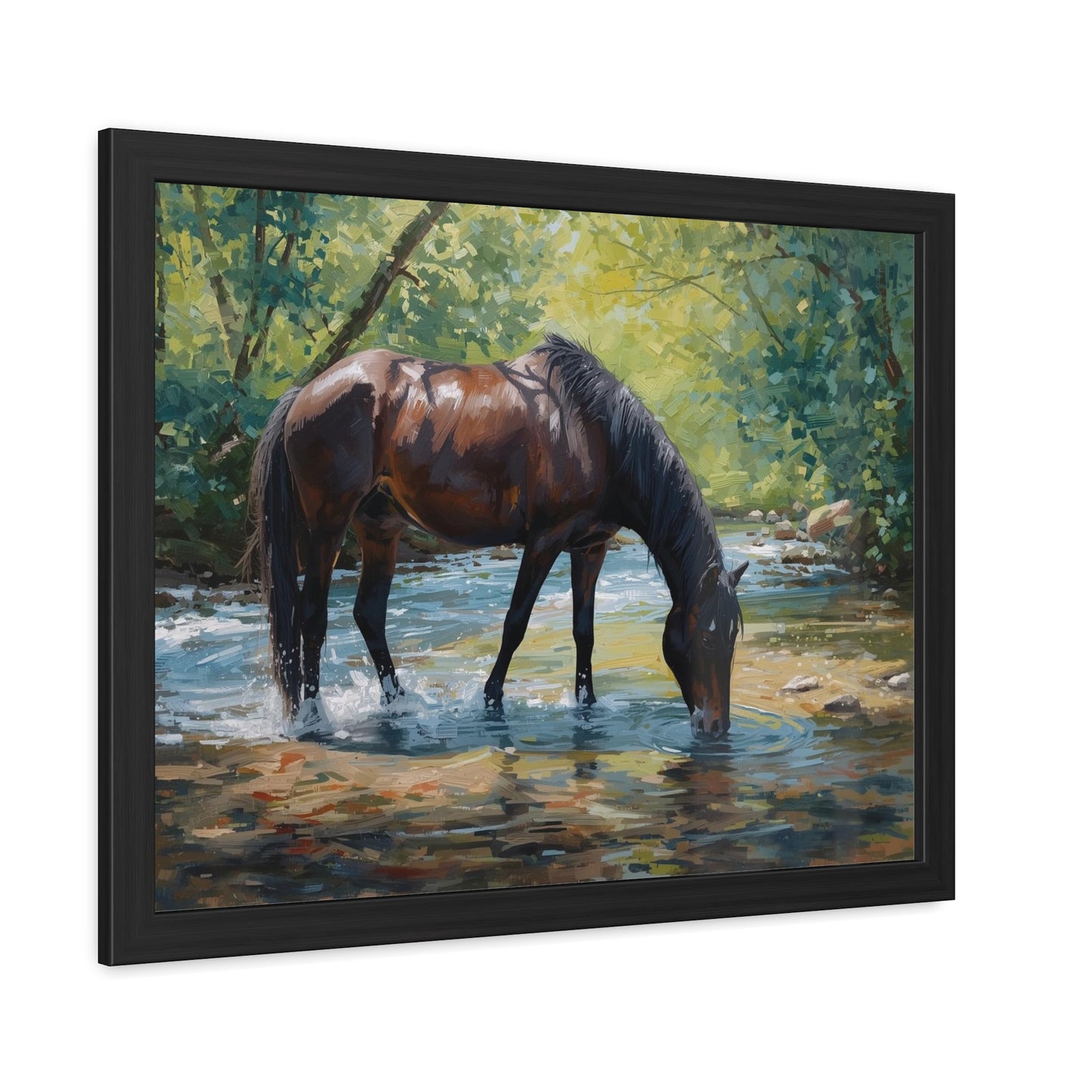 Framed Horse Art Print, Equine Wall Decor, Nature Lover Gift, Rustic Home Decoration, Equestrian Decor