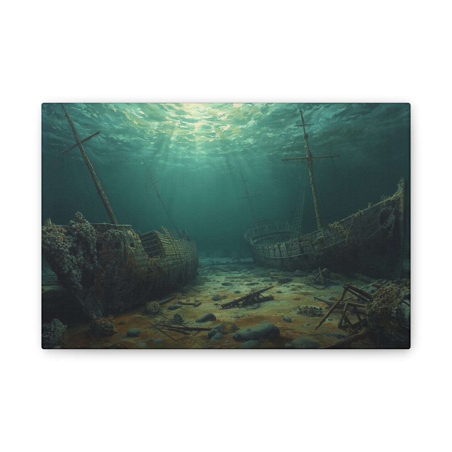 Underwater Shipwreck Canvas Art