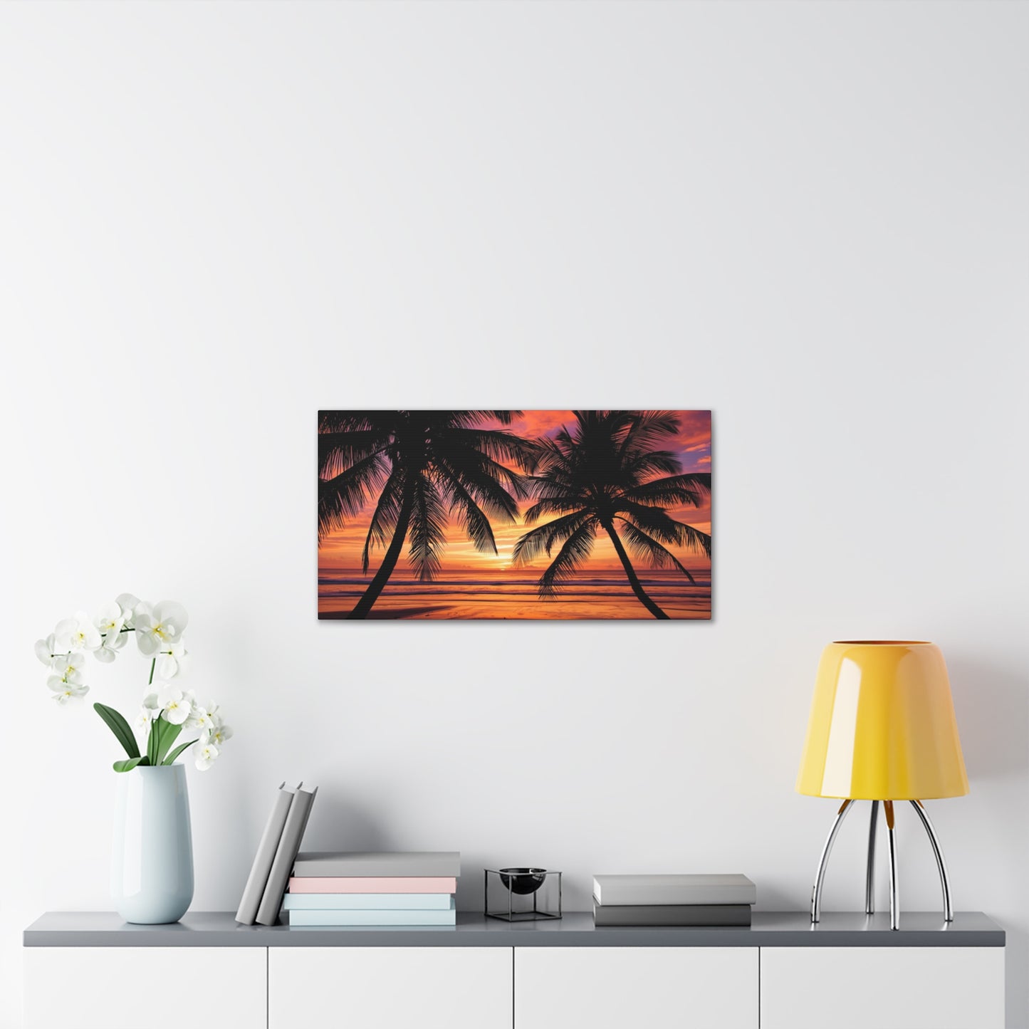 Sunset Palm Tree Canvas Print