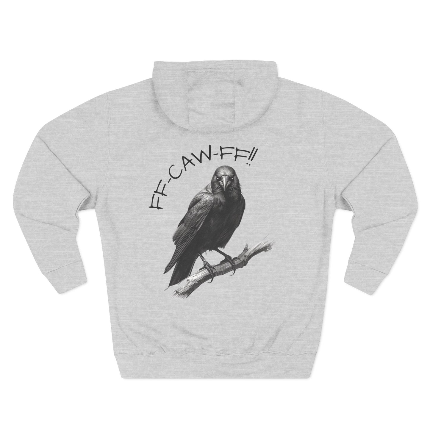 FF-CAW-FF Raven Fleece Hoodie | Cozy Fall Outdoor Sweater, Gift for Bird Lovers, Perfect for Casual Wear and Halloween