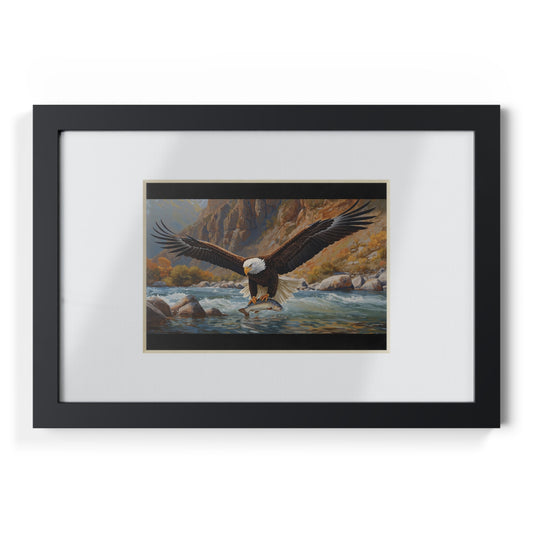 Elegant Black Framed Eagle Print