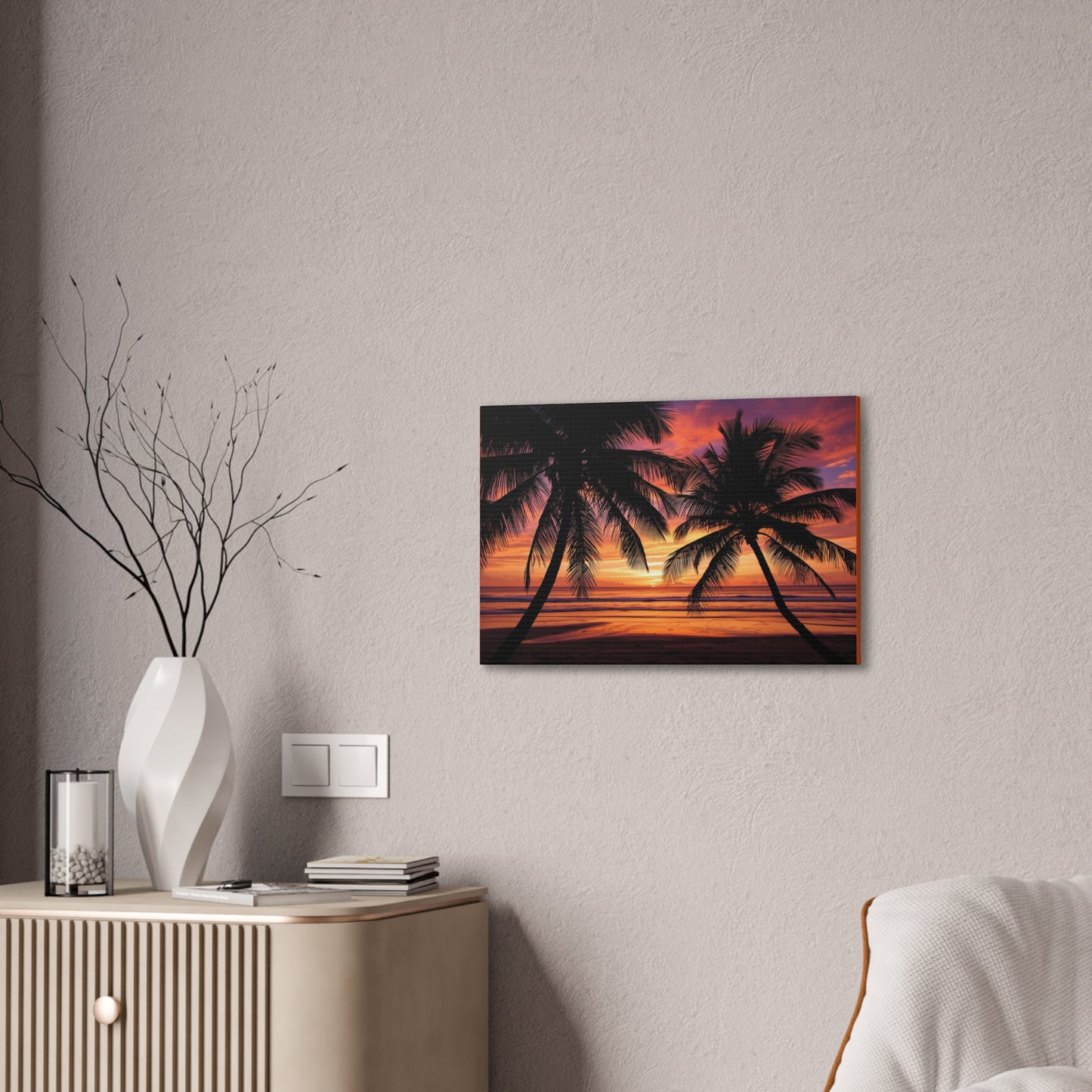 Sunset Palm Tree Canvas Print