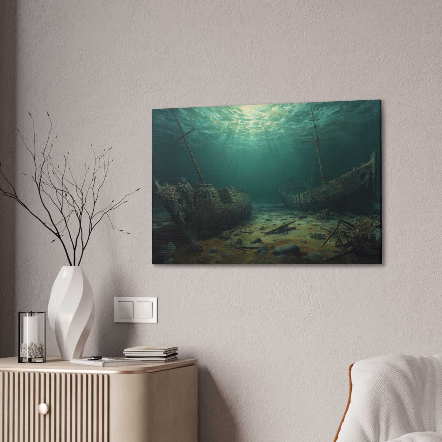 Underwater Shipwreck Canvas Art