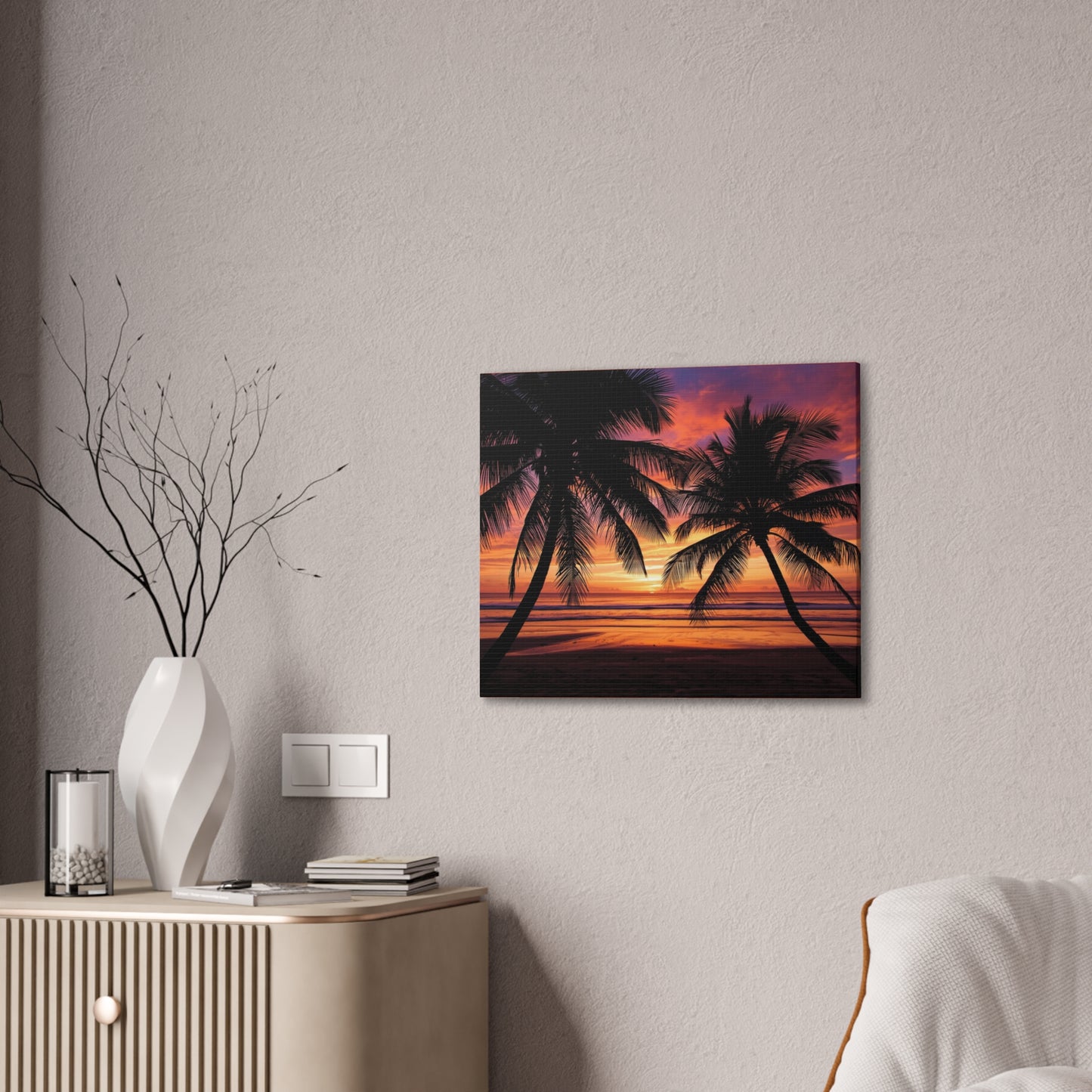 Sunset Palm Tree Canvas Print