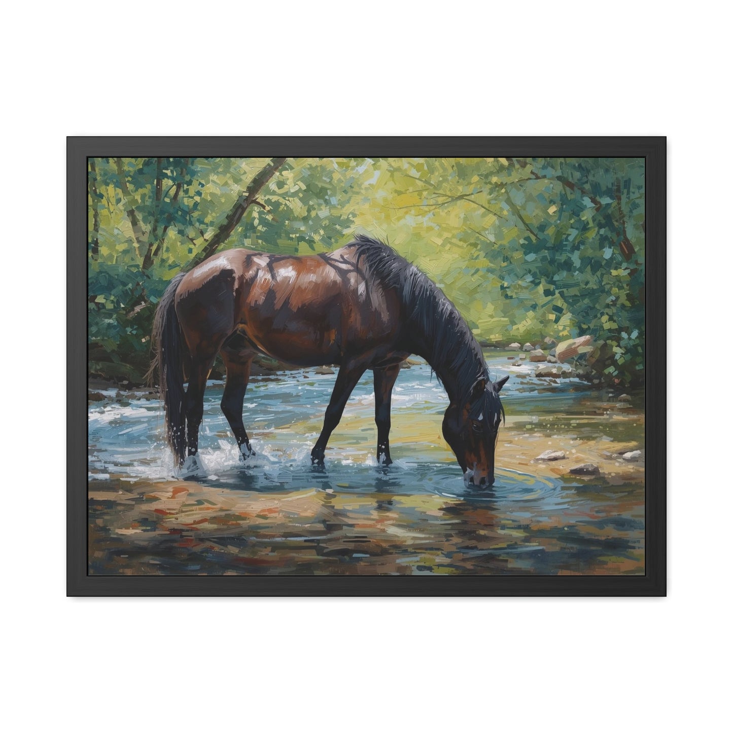 Framed Horse Art Print, Equine Wall Decor, Nature Lover Gift, Rustic Home Decoration, Equestrian Decor
