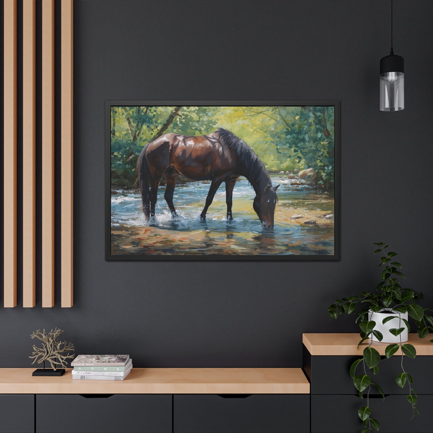 Framed Horse Art Print, Equine Wall Decor, Nature Lover Gift, Rustic Home Decoration, Equestrian Decor