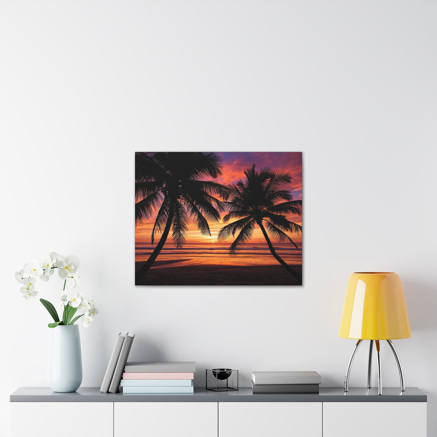 Sunset Palm Tree Canvas Print